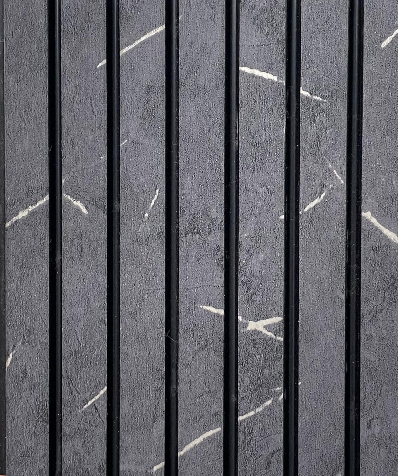 Charcoal Louvers Panel Wood Grey 8x0.41 Ft - Pn 00913