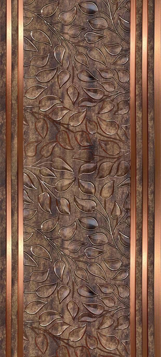 Coffee Leaf Charcoal Louvers Designer Brown 8x1 Ft - Pn 01647