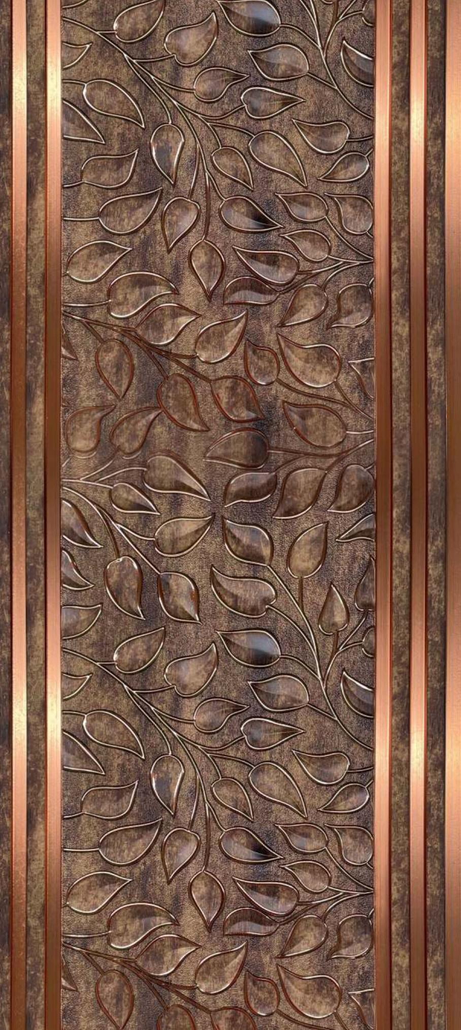 Coffee Leaf Charcoal Louvers Designer Brown 8x1 Ft - Pn 01647