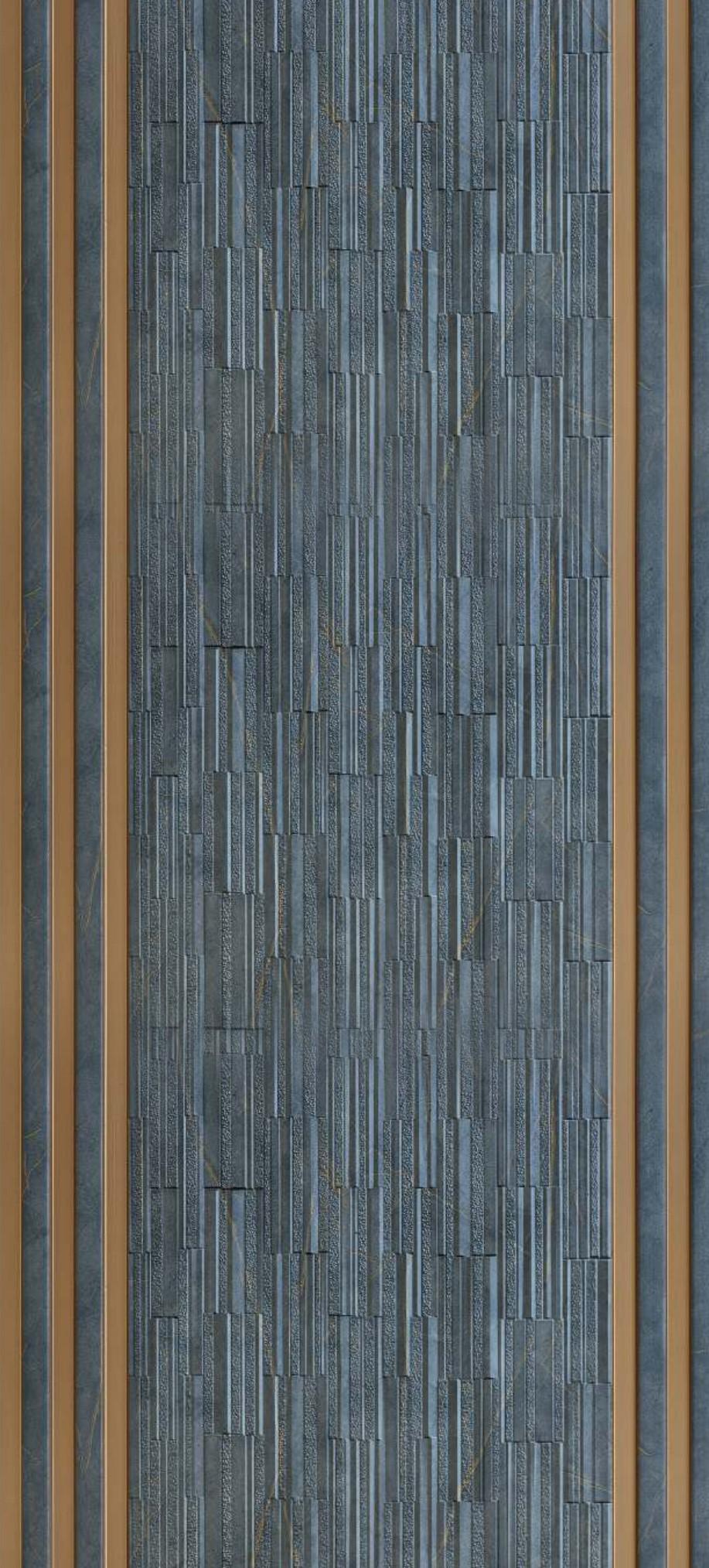 Grey Bricks Charcoal Louvers Designer 8x1 Ft - Pn 01648