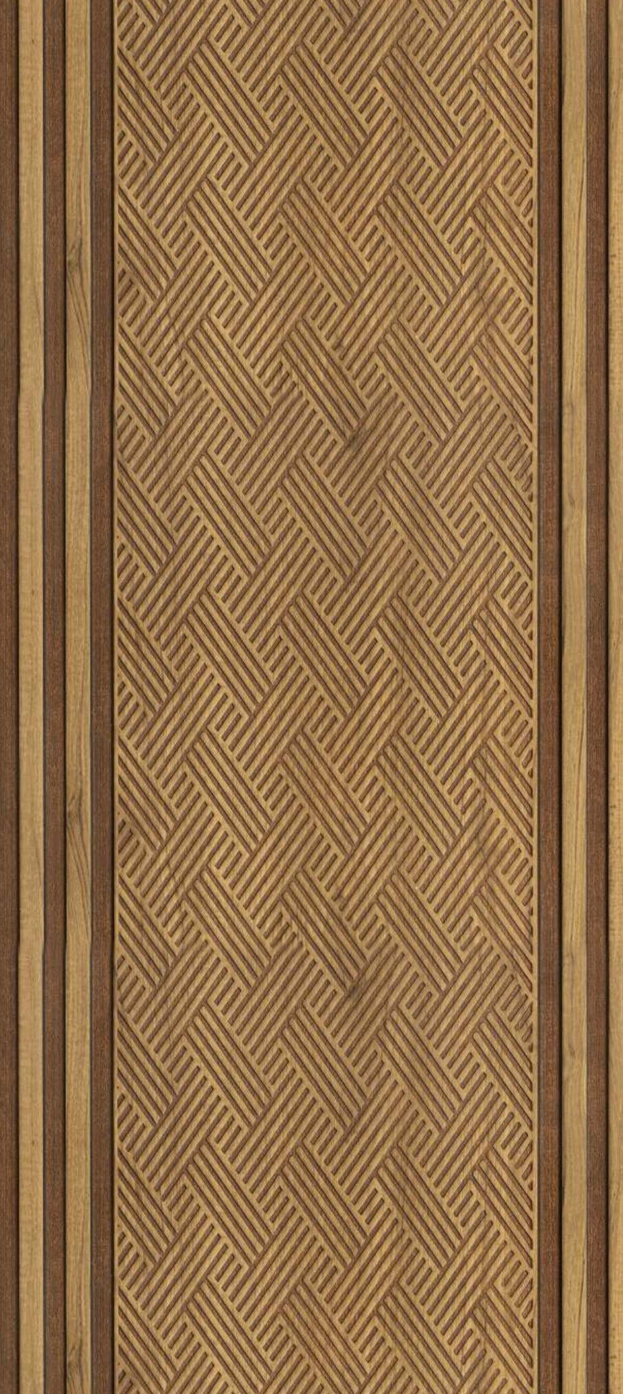 Wooden Net Charcoal Louvers Designer Brown 8x1 Ft - Pn 01652