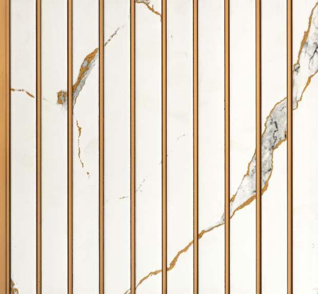 White Gold Charcoal Louvers Marble & Stone 8x1 Ft - Pn 01654