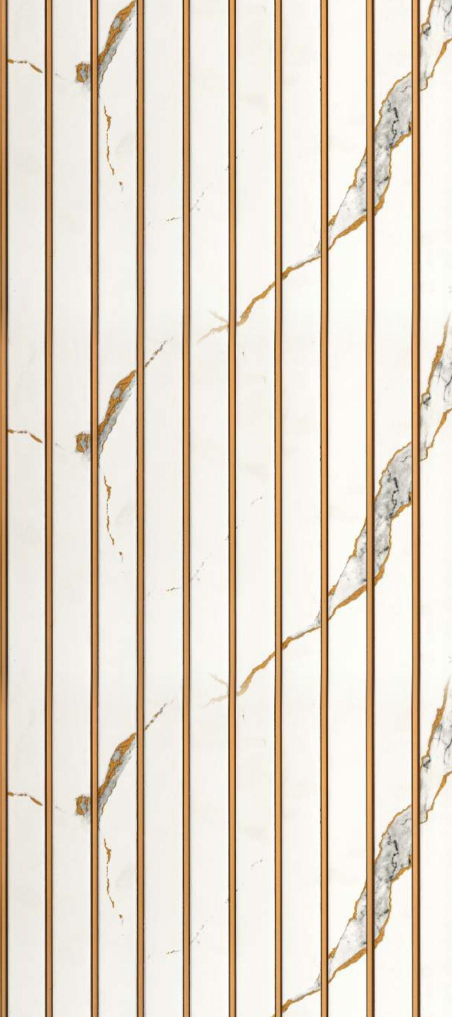 White Gold Charcoal Louvers Marble & Stone 8x1 Ft - Pn 01654