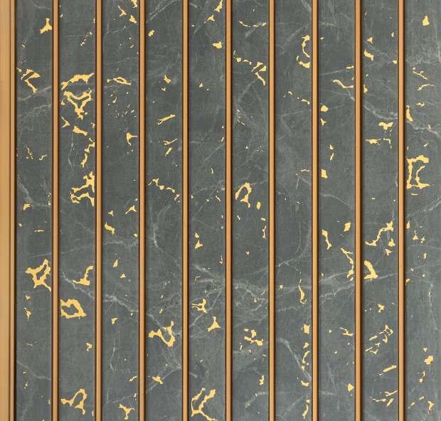 Grey Gold Charcoal Louvers Marble & Stone 8x1 Ft - Pn 01656