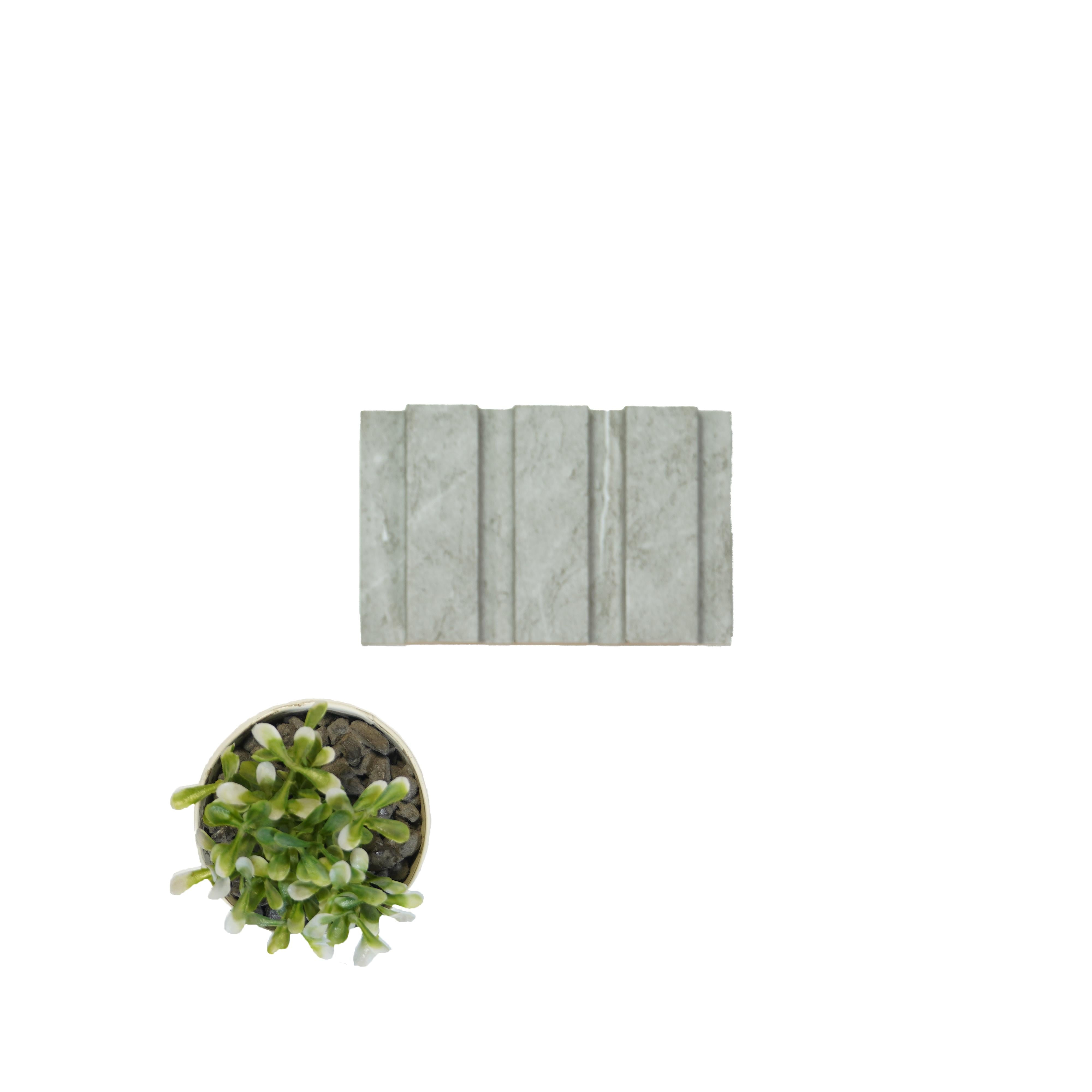 Marble Finish Grey Mdf Louvers & Stone 10x0.41 Ft - Pn 02292
