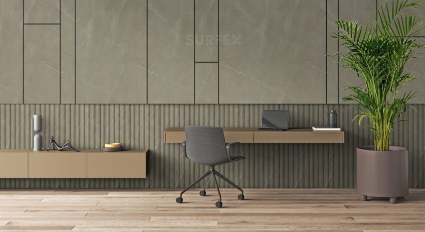 Armani Light Fluted CPC Board 9x0.5 ft plain colors louvers Brown PN 02323