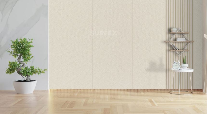 Checkered Light Fluted CPC Board 9x0.5 ft plain colors louvers Beige PN 02326