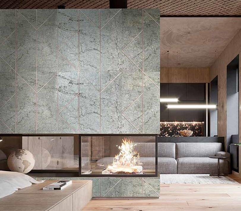 B Inlay Panels Designer Louvers Grey 8x2 Ft - Pn 02957