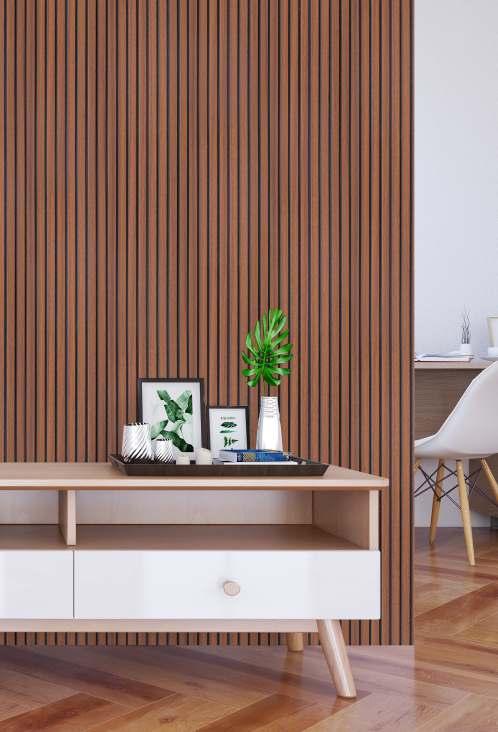 Pvc Louver Wood Brown 8x0.41 Ft - Pn 03197