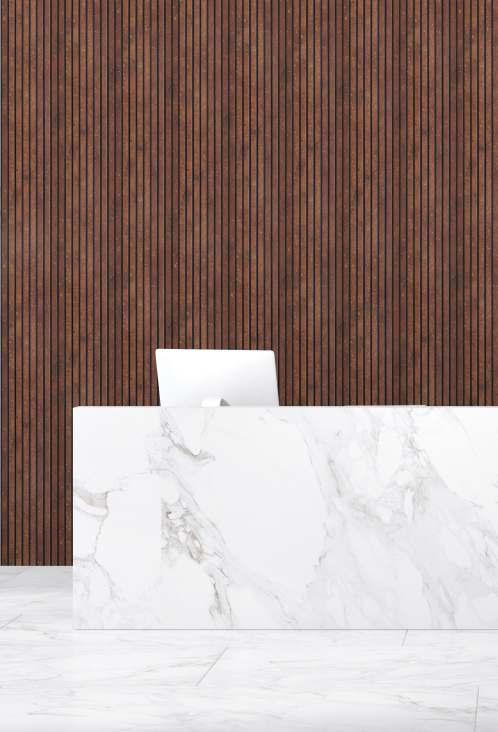 Pvc Louver Wood Brown 8x0.41 Ft - Pn 03201