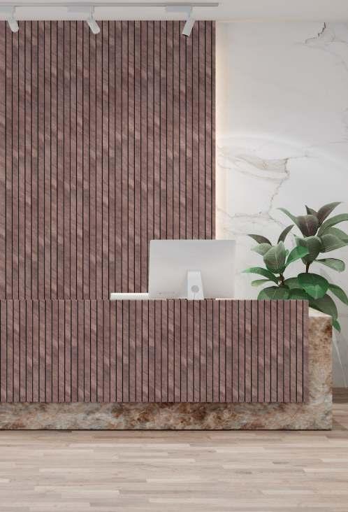 Pvc Louver Marble & Stone Brown 8x0.41 Ft - Pn 03206