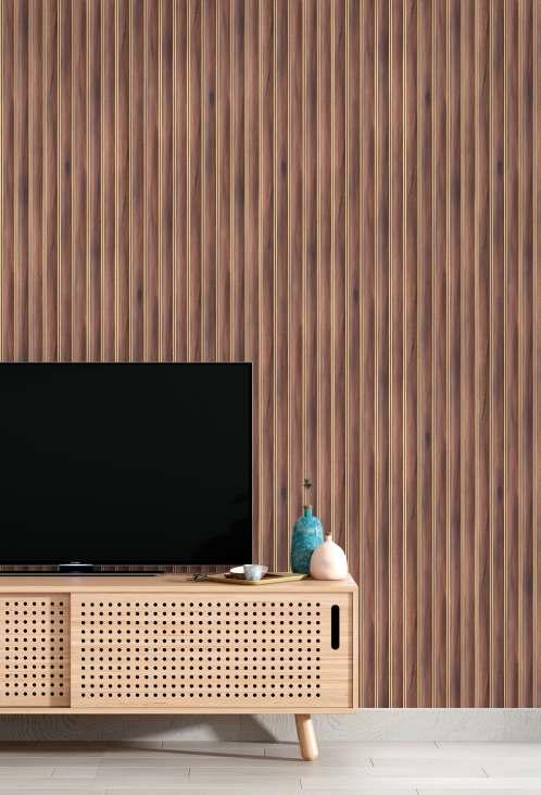 Pvc Louver Wood Brown 8x0.41 Ft - Pn 03215