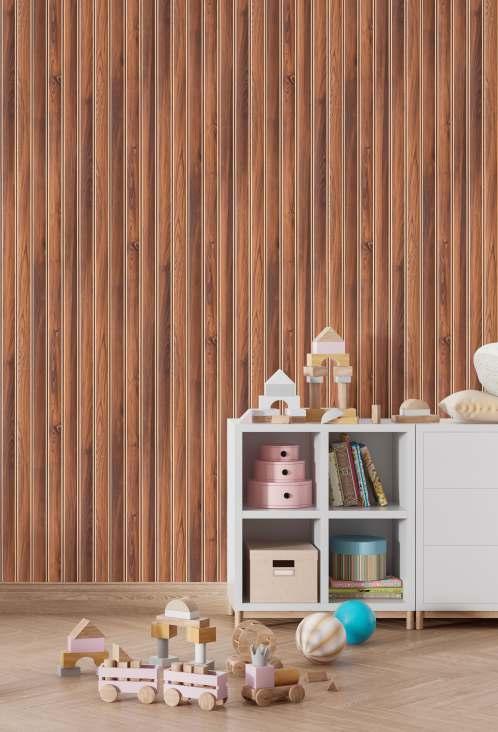 Pvc Louver Wood Brown 8x0.41 Ft - Pn 03216