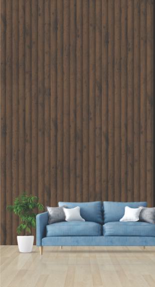 Pvc Louvers Panel Wood Brown 8x0.41 Ft - Pn 03262
