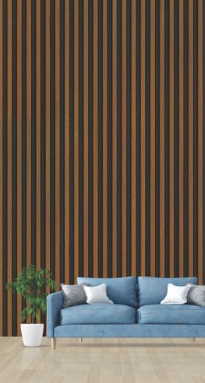 Pvc Louvers Panel Wood Brown 8x0.41 Ft - Pn 03271