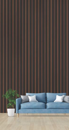 Pvc Louvers Panel Wood Brown 8x0.41 Ft - Pn 03272