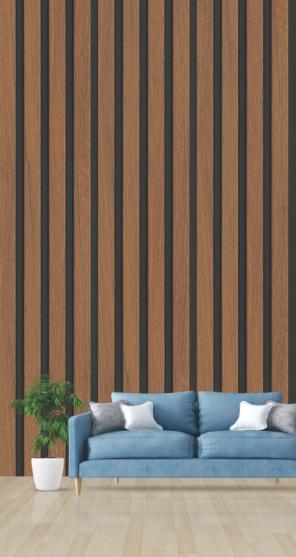 Pvc Louvers Panel Wood Brown 8x0.41 Ft - Pn 03283