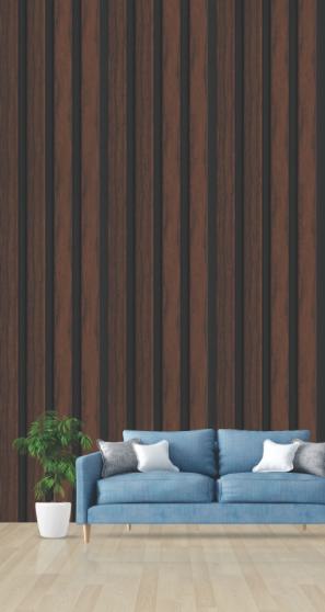 Pvc Louvers Panel Wood Brown 8x0.41 Ft - Pn 03284