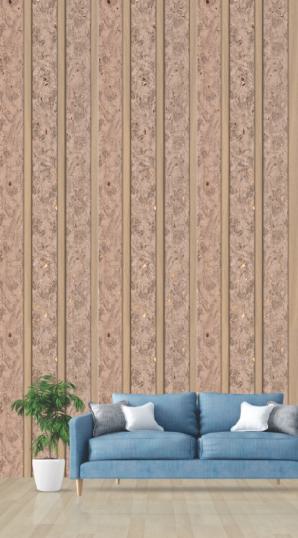 Pvc Louvers Panel Designer Brown 8x0.41 Ft - Pn 03288