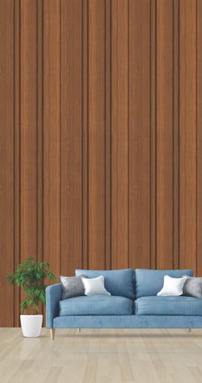 Pvc Louvers Panel Wood Brown 8x0.41 Ft - Pn 03290
