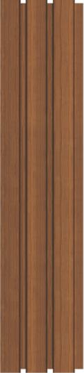 Pvc Louvers Panel Wood Brown 8x0.41 Ft - Pn 03290