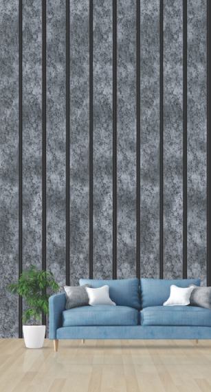 Pvc Louvers Panel Designer Grey 8x0.41 Ft - Pn 03302