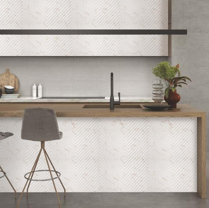 Decorative Wall Louvers Panel Designer White 8x2 Ft - Pn 03315