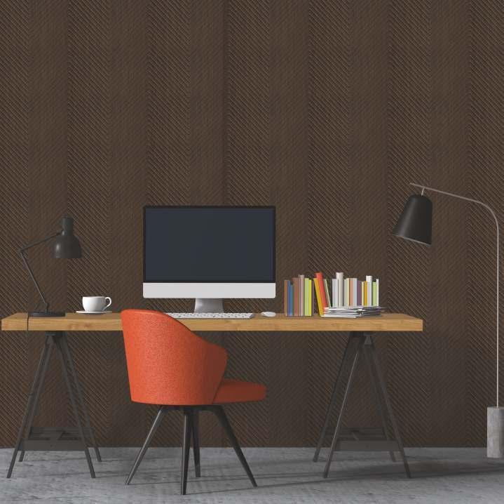 Decorative Wall Louvers Panel Metallic Brown 8x2 Ft - Pn 03318
