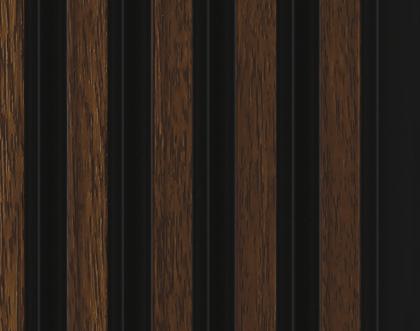 Charcoal Panel Louver Wood Brown 8x0.41 Ft - Pn 05367
