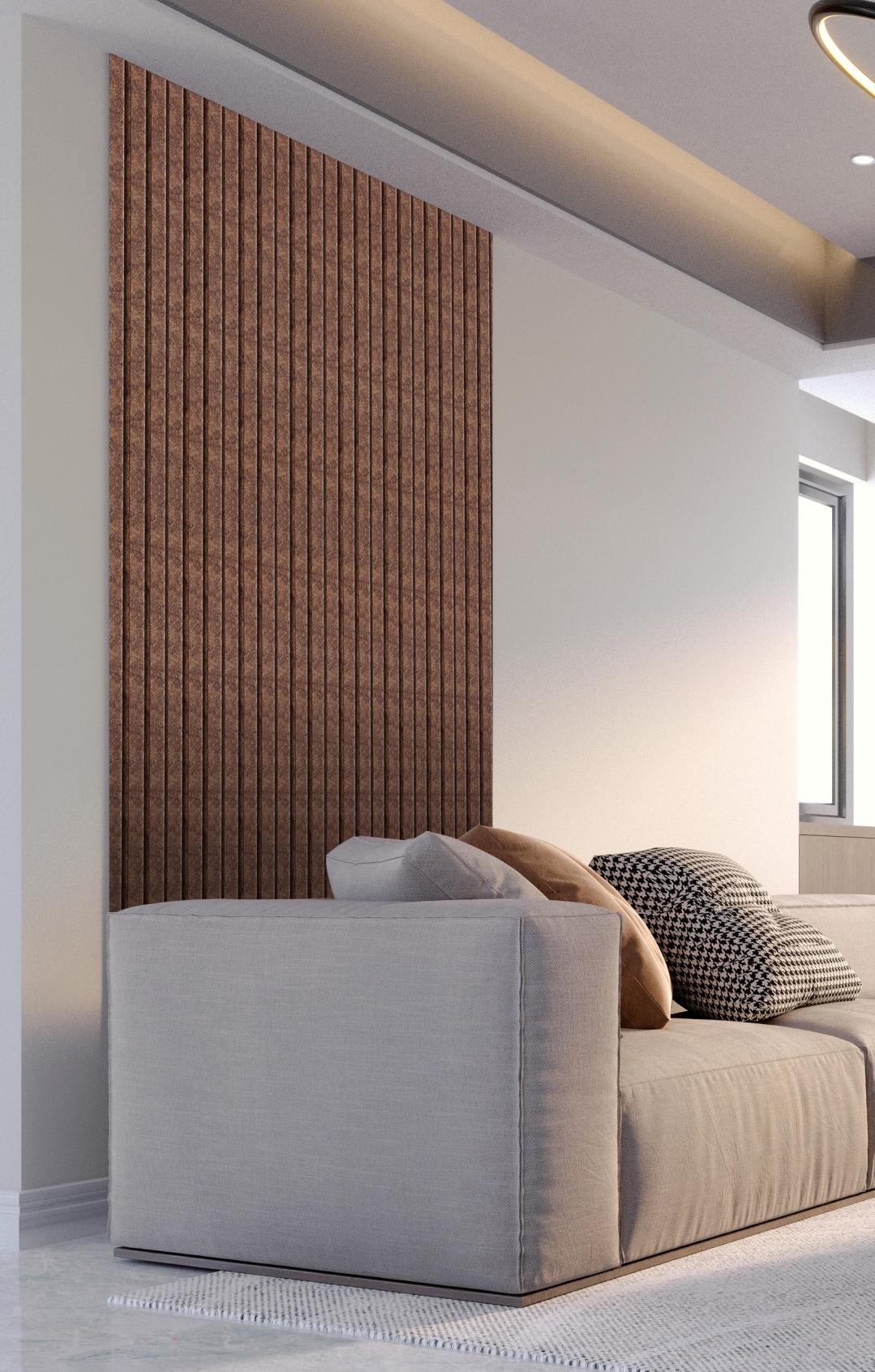 Cute Decor Panels Fluted Louvers 8x0.41 ft designer Brown CD 306