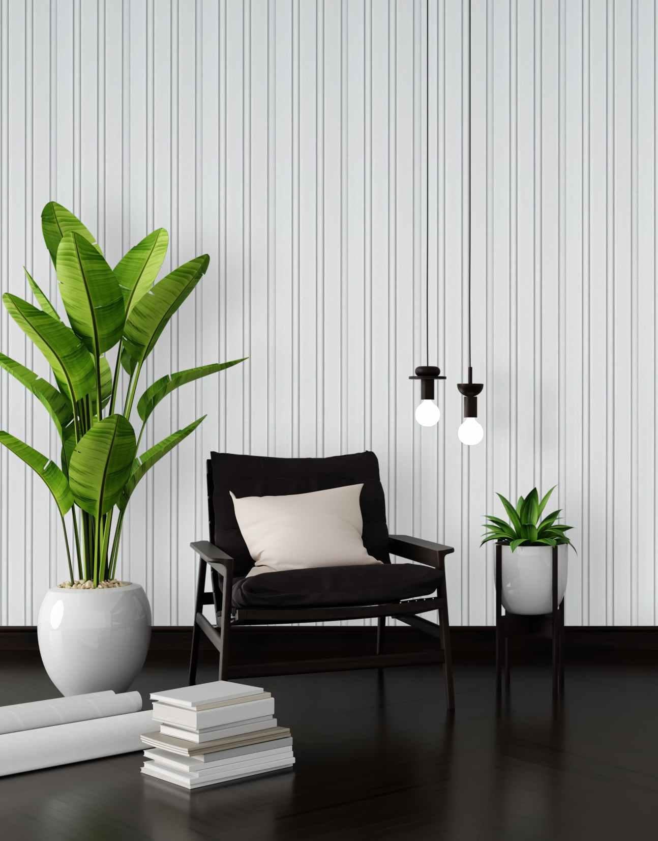 Plain Colour Finish White Charcoal Louvers Colors 8x0.41 Ft - Pt 825