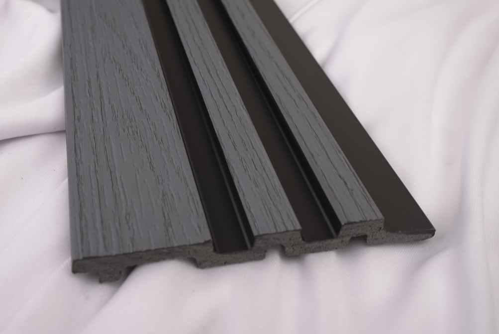 Wood Finish Grey Charcoal Louvers 9.5x0.45 Ft - Pt 904