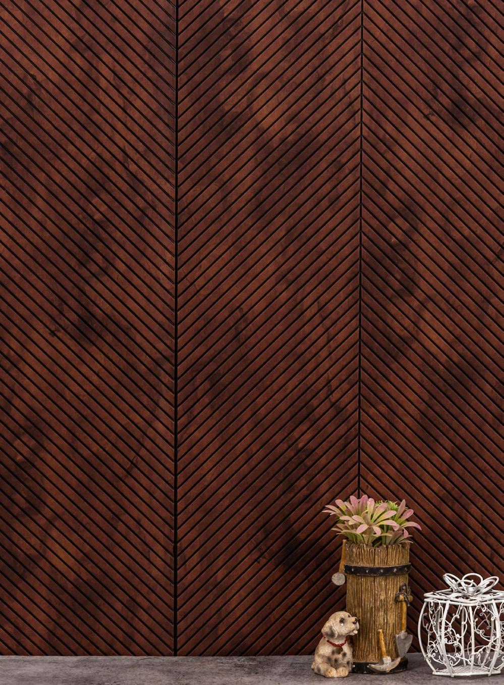 Charcoal Louvers Designer Brown 8x1 Ft - Ra 8119