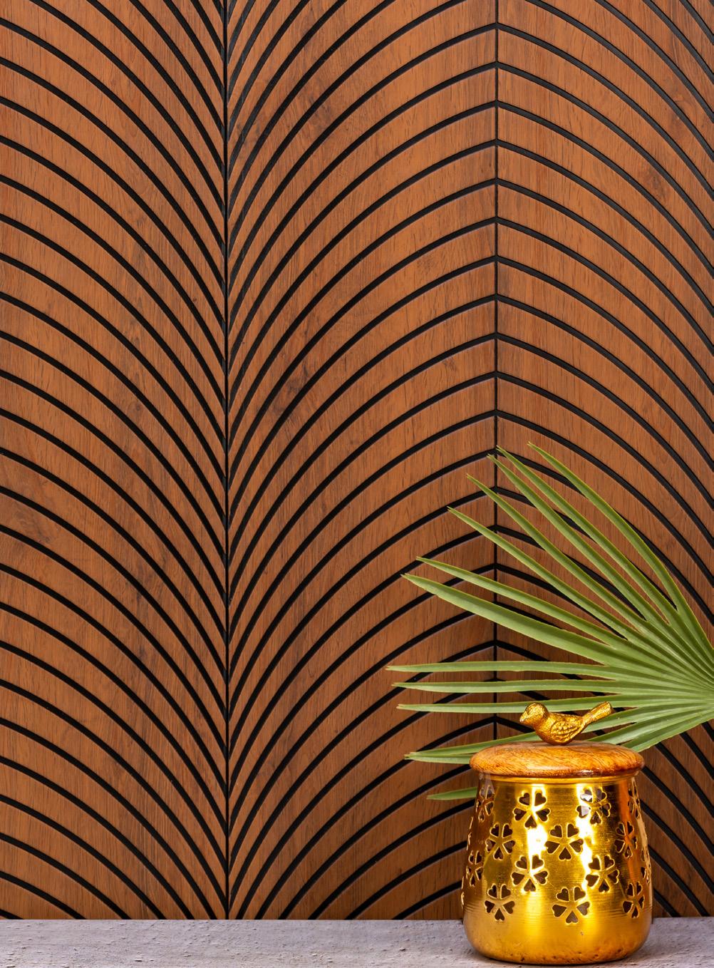 Charcoal Louvers Designer Brown 8x1 Ft - Ra 8132