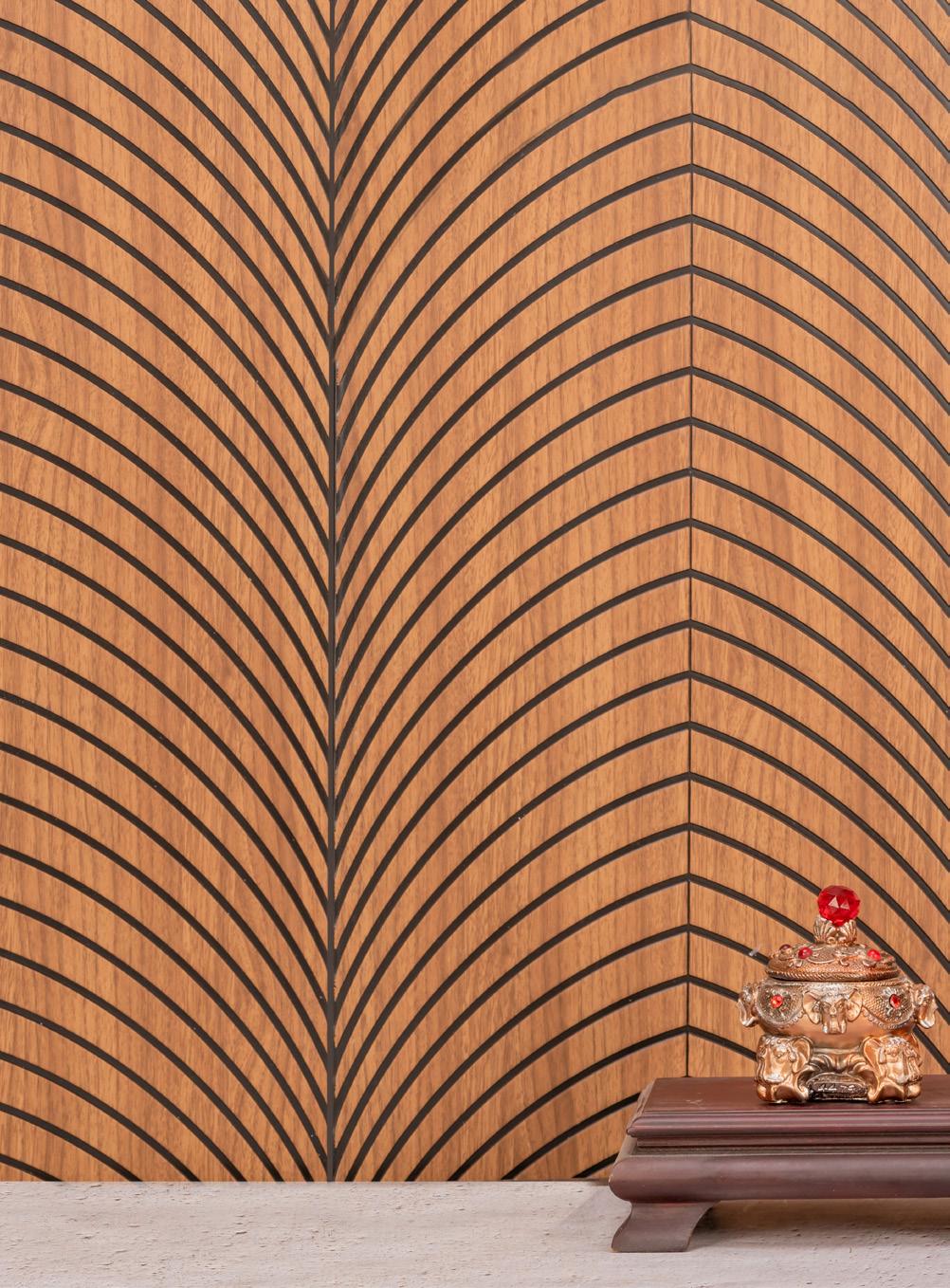 Charcoal Louvers Designer Brown 8x1 Ft - Ra 8133