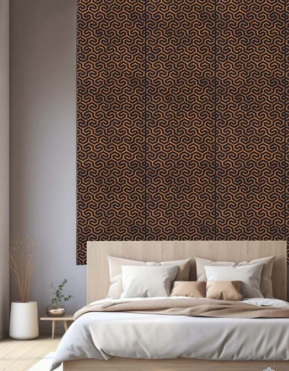 Brown Charcoal Louver Panel Designer 8x2 Ft - Rc 3337
