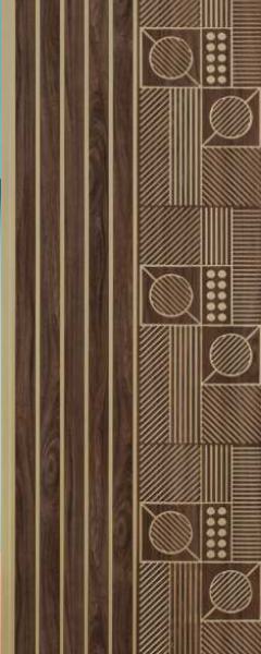 Brown Charcoal Louvers Panel Designer 8x1 Ft - Rc 707