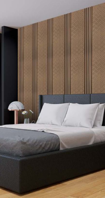 Brown Charcoal Louver Designer 8x1 Ft - Rc 737