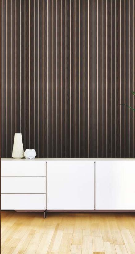 Brown Charcoal Louvers Panel Plain Colors 8x1 Ft - Rc 744