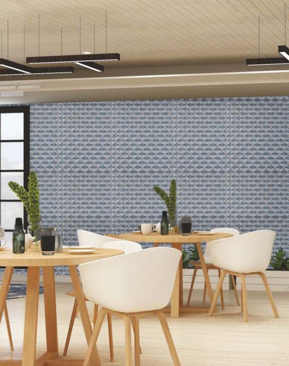 Blue Charcoal Louver Panel Designer 8x2 Ft - Rc 909