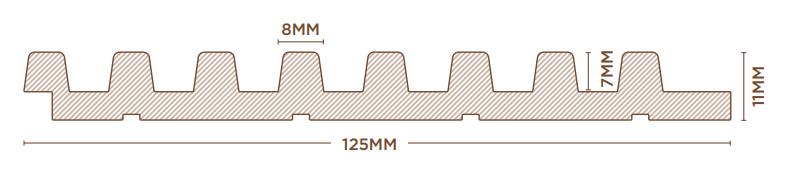 Groove Forest Series Charcoal Louvers Wood Brown 9x0.41 Ft - Rg 5208