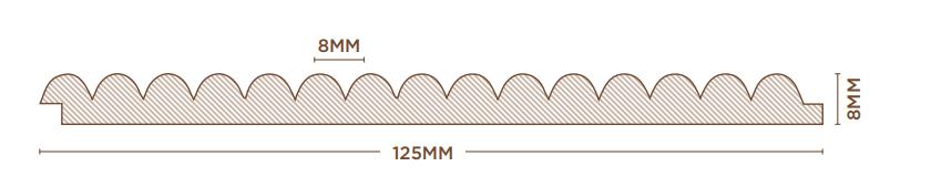 Groove Forest Series Charcoal Louvers Wood Brown 9x0.41 Ft - Rg 5214