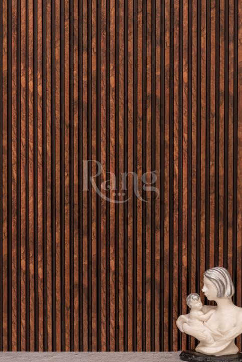 Groove Earth Series Charcoal Louvers Wood Brown 9x0.41 Ft - Rg 5255