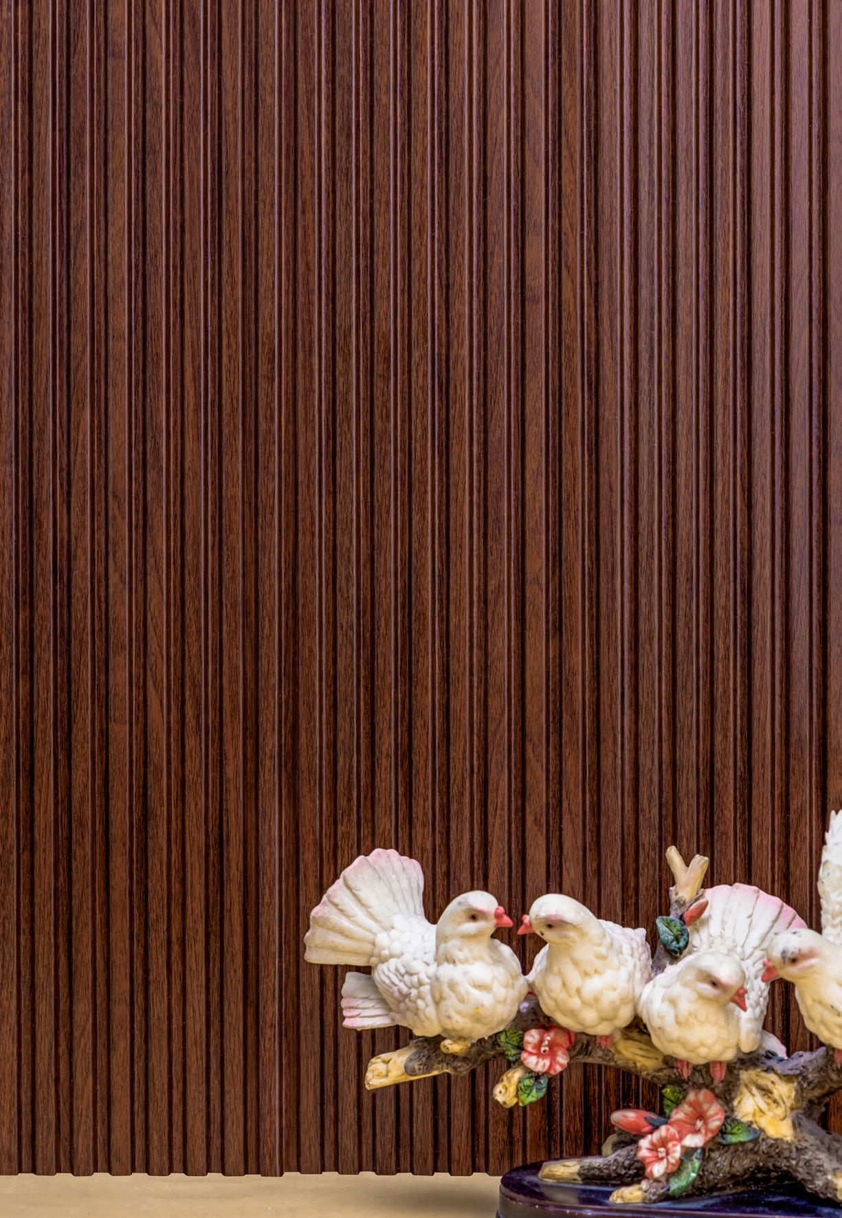 Groove Forest Series Charcoal Louvers Wood Brown 9x0.41 Ft - Rg 5257
