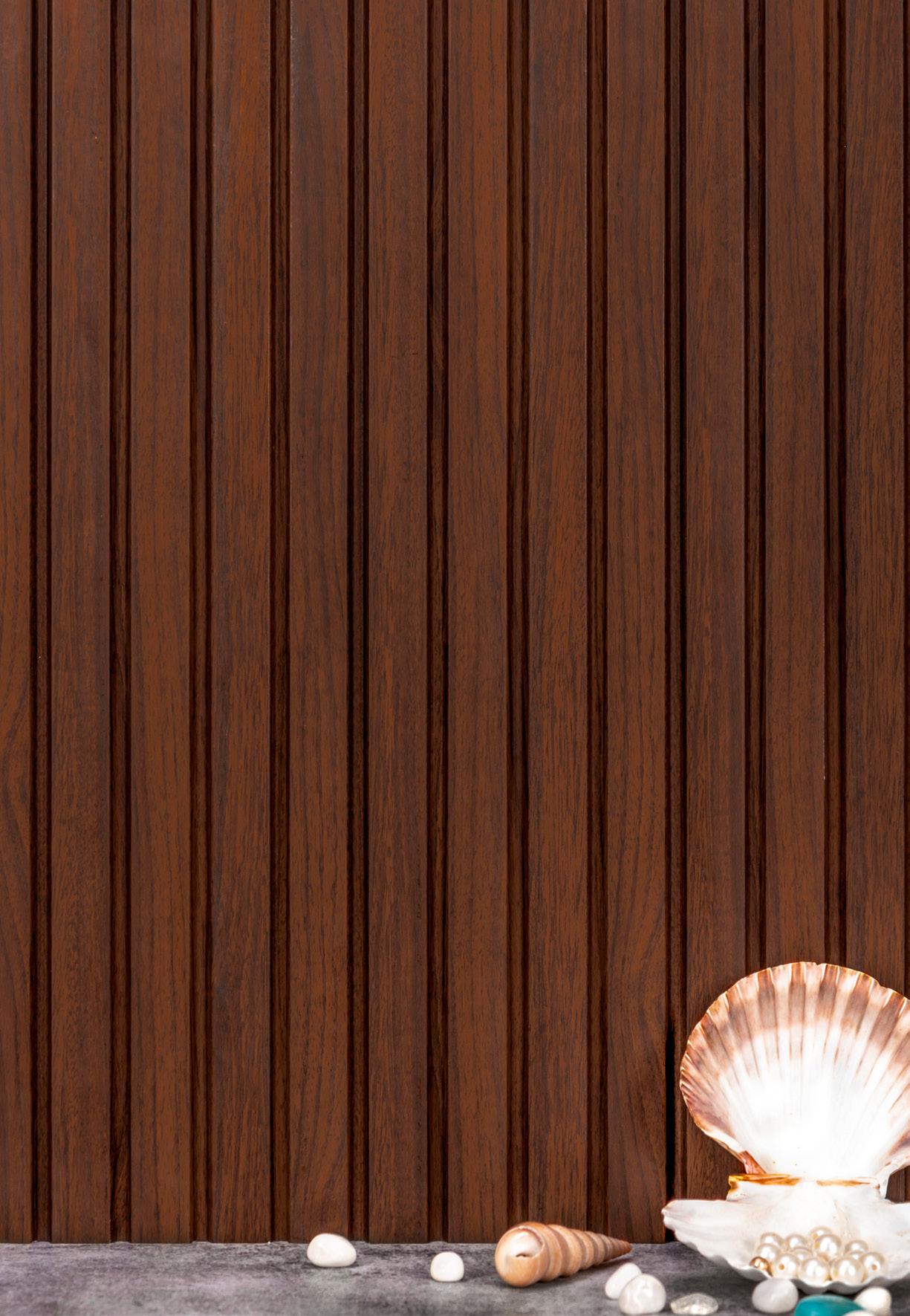 Groove Forest Series Charcoal Louvers Wood Brown 9x0.41 Ft - Rg 5262