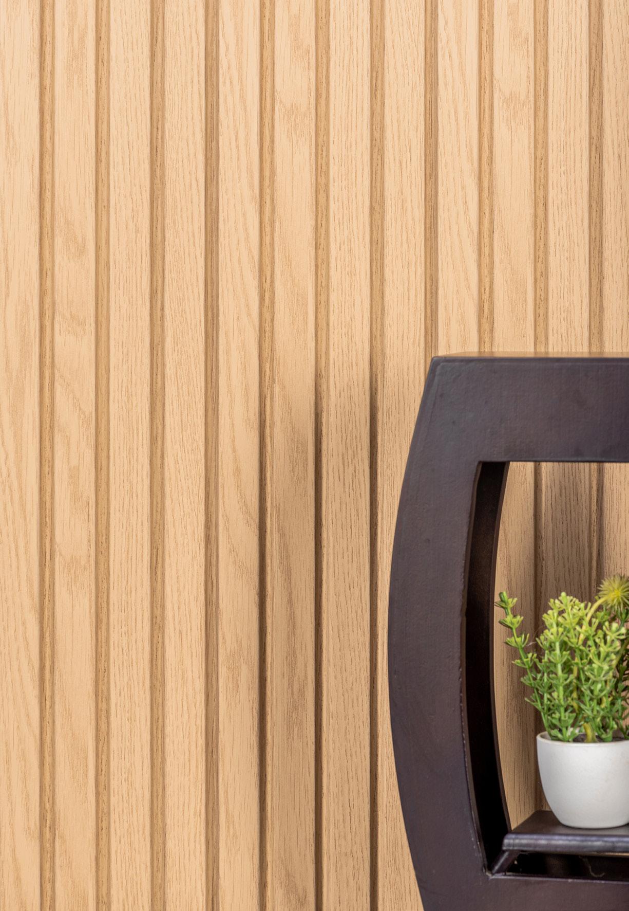 Groove Forest Series Charcoal Louvers Wood Cream 9x0.41 Ft - Rg 5263