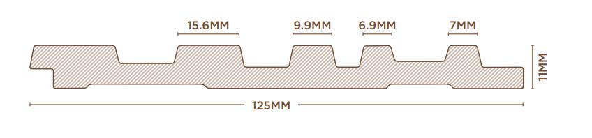 Groove Forest Series Charcoal Louvers Wood Cream 9x0.41 Ft - Rg 5265