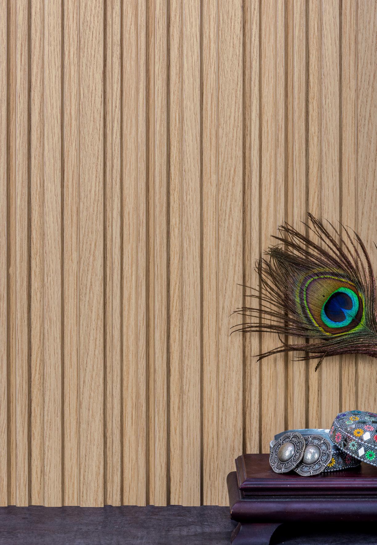 Groove Forest Series Charcoal Louvers Wood Cream 9x0.41 Ft - Rg 5265