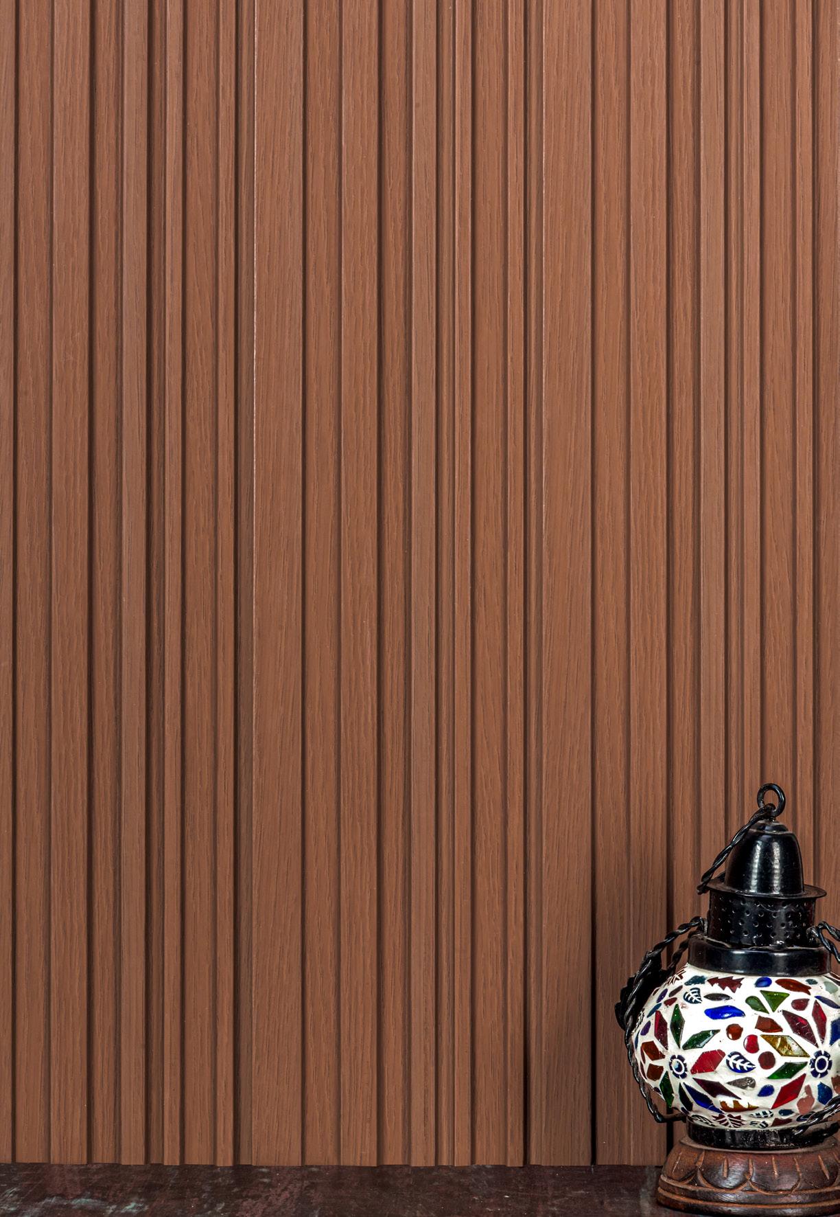 Charcoal Louvers Wood Brown 9x0.41 Ft - Rg 5267