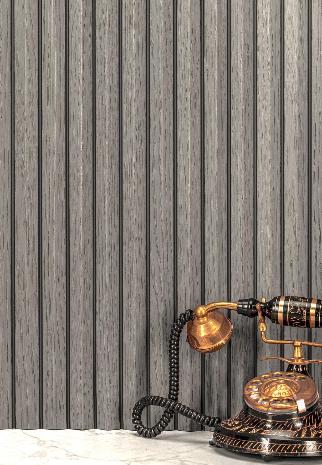 Charcoal Louvers Wood Grey 9x0.56 Ft - Rg 7022